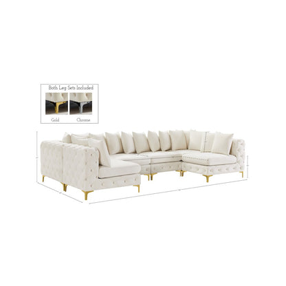 Tremblay Cream Velvet Modular Sectional
