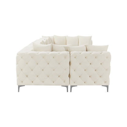 Tremblay Cream Velvet Modular Sectional