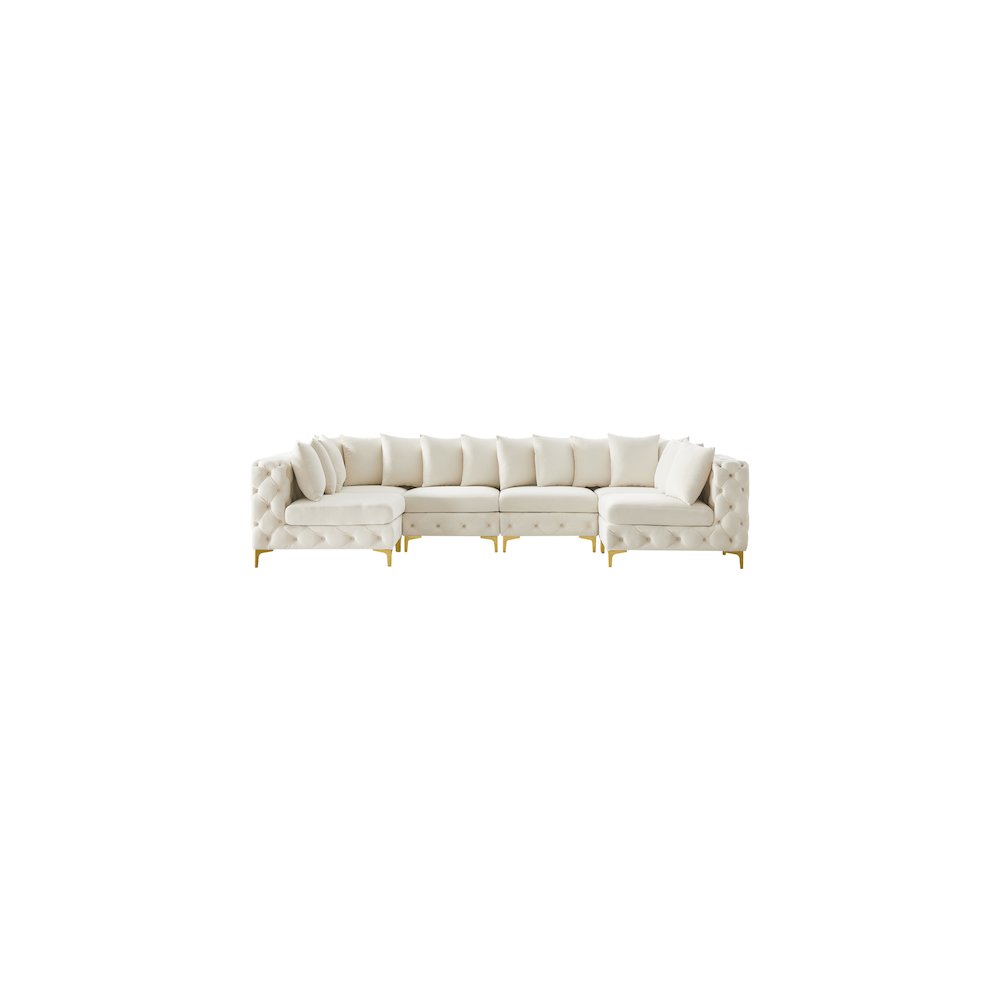 Tremblay Cream Velvet Modular Sectional