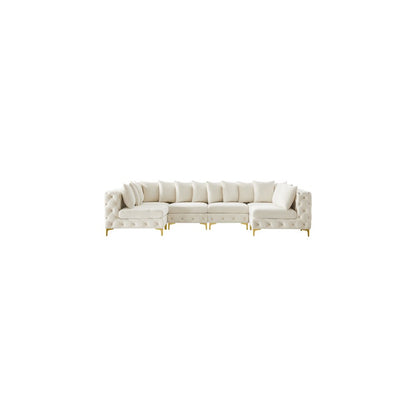 Tremblay Cream Velvet Modular Sectional