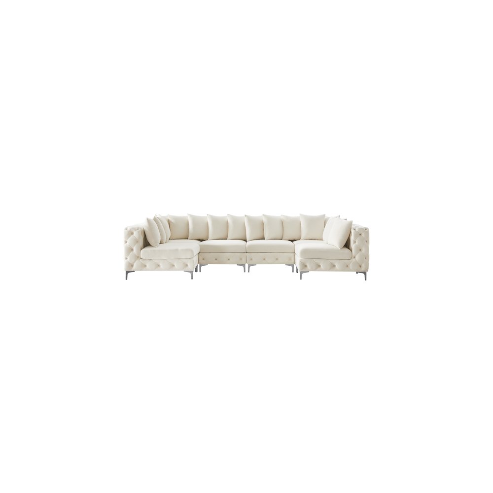 Tremblay Cream Velvet Modular Sectional