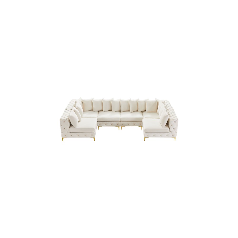 Tremblay Cream Velvet Modular Sectional