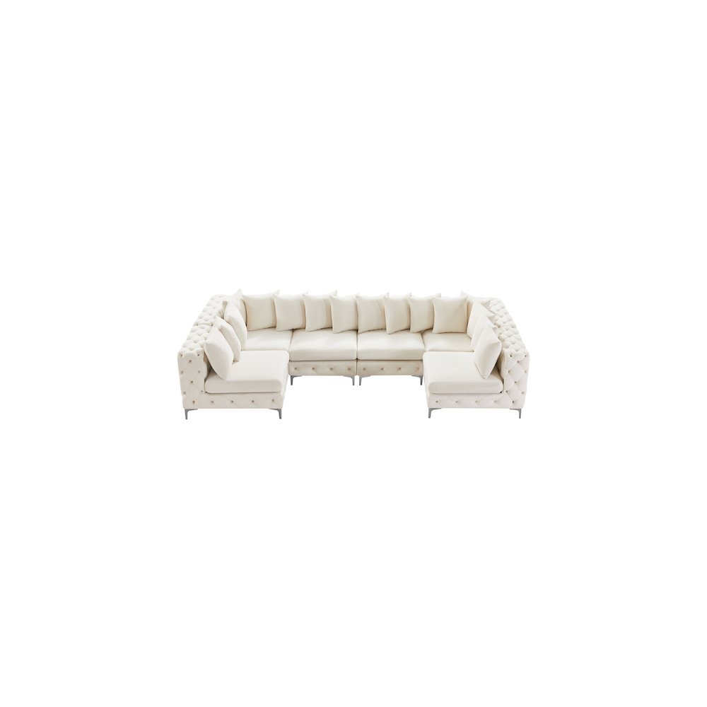 Tremblay Cream Velvet Modular Sectional