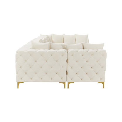 Tremblay Cream Velvet Modular Sectional