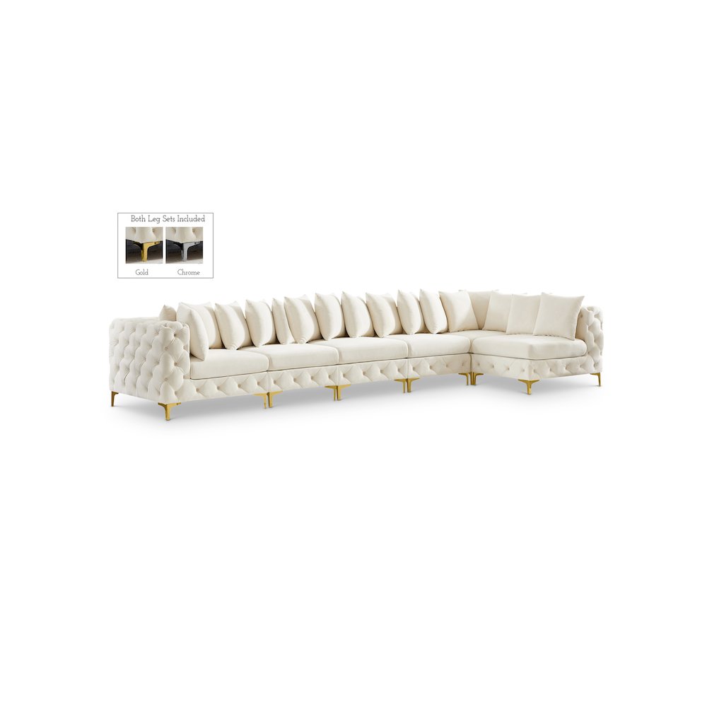 Tremblay Cream Velvet Modular Sectional