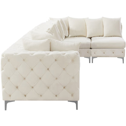 Tremblay Cream Velvet Modular Sectional