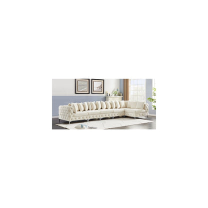Tremblay Cream Velvet Modular Sectional