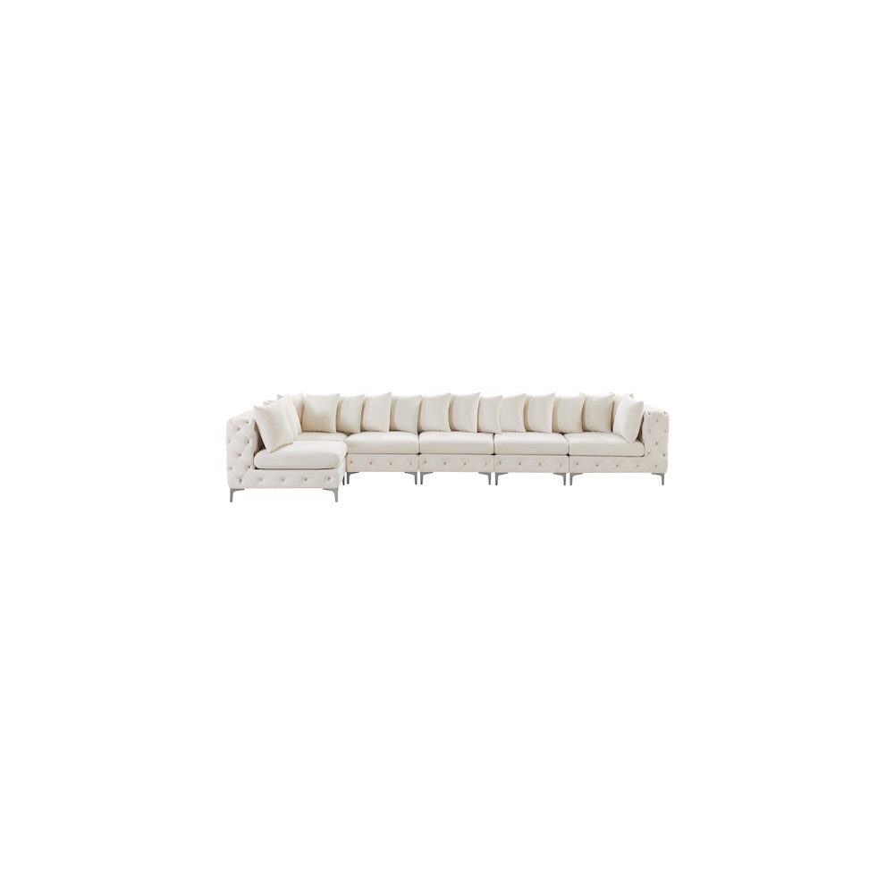 Tremblay Cream Velvet Modular Sectional