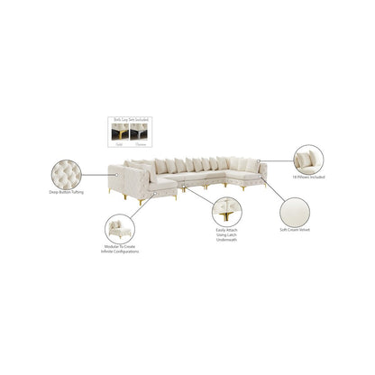 Tremblay Cream Velvet Modular Sectional