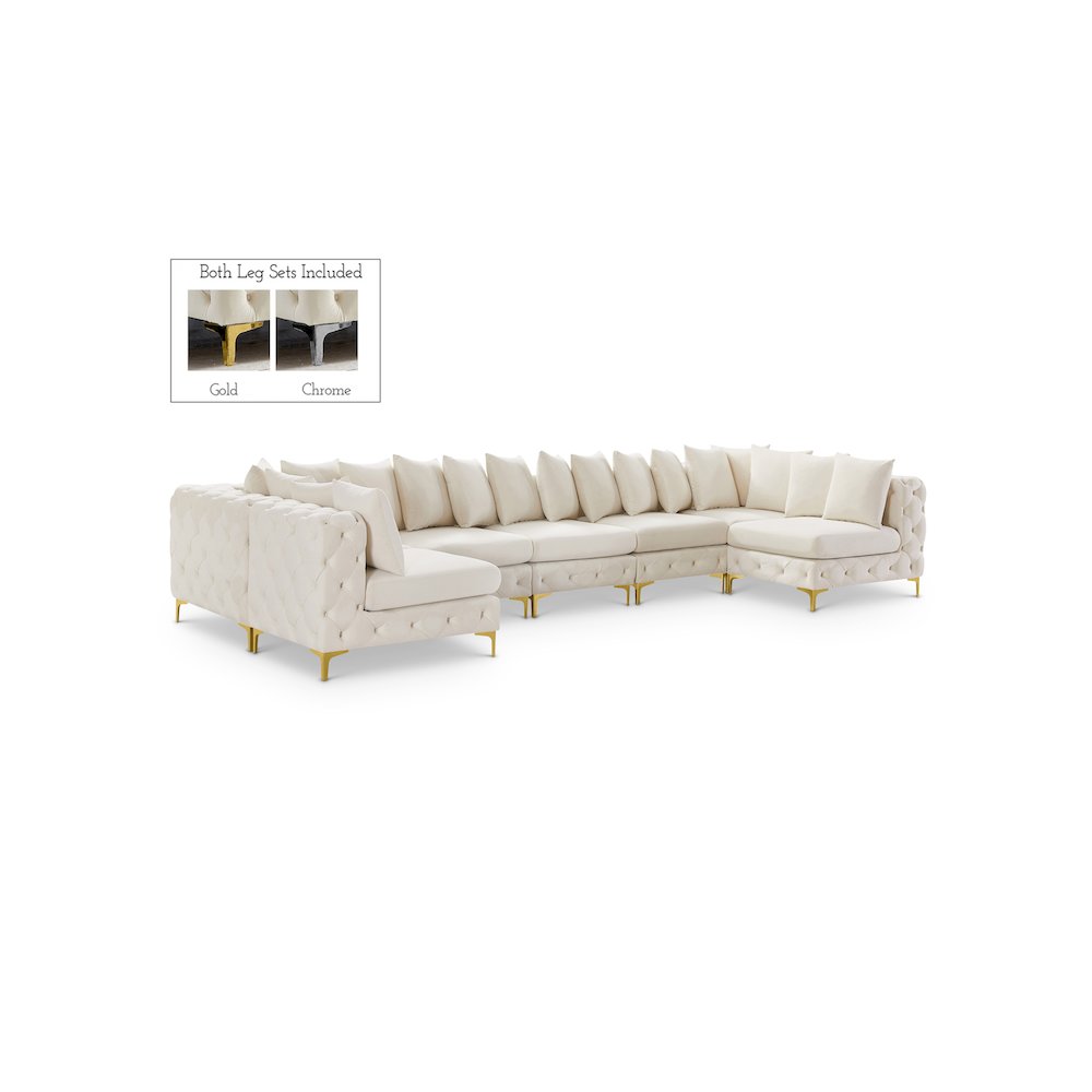 Tremblay Cream Velvet Modular Sectional