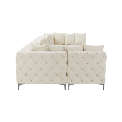 Tremblay Cream Velvet Modular Sectional