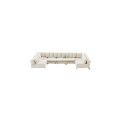 Tremblay Cream Velvet Modular Sectional
