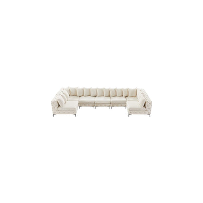 Tremblay Cream Velvet Modular Sectional