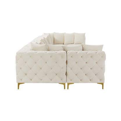 Tremblay Cream Velvet Modular Sectional