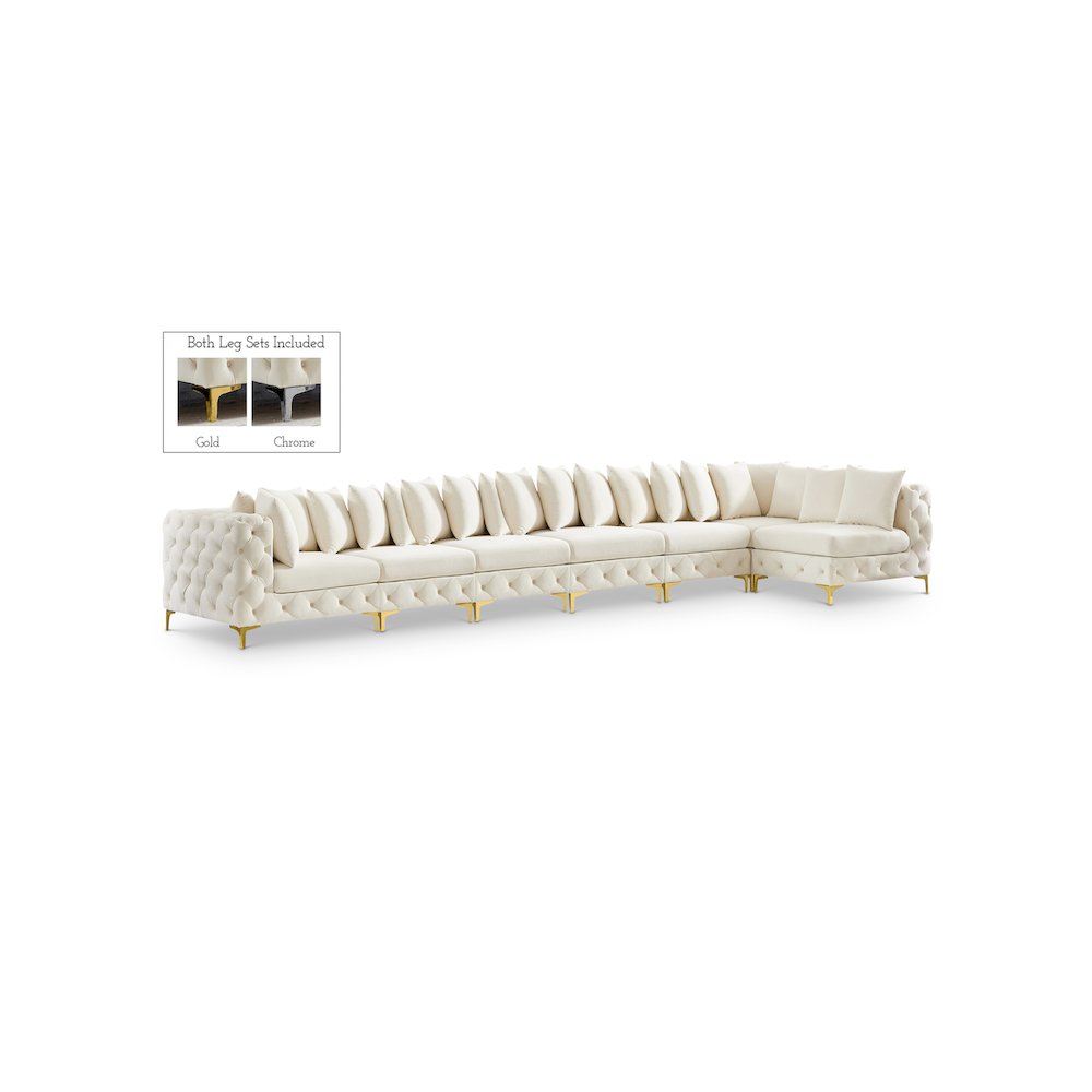 Tremblay Cream Velvet Modular Sectional