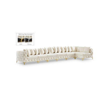 Tremblay Cream Velvet Modular Sectional