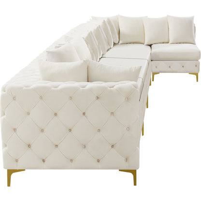 Tremblay Cream Velvet Modular Sectional