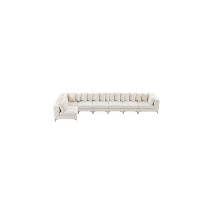 Tremblay Cream Velvet Modular Sectional
