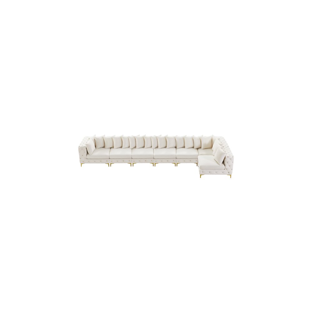 Tremblay Cream Velvet Modular Sectional
