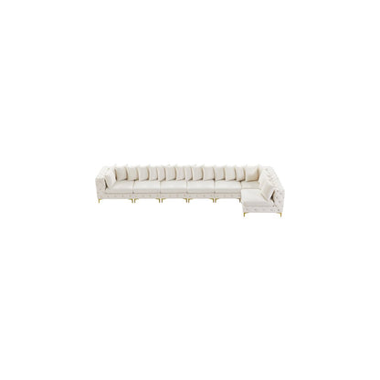 Tremblay Cream Velvet Modular Sectional