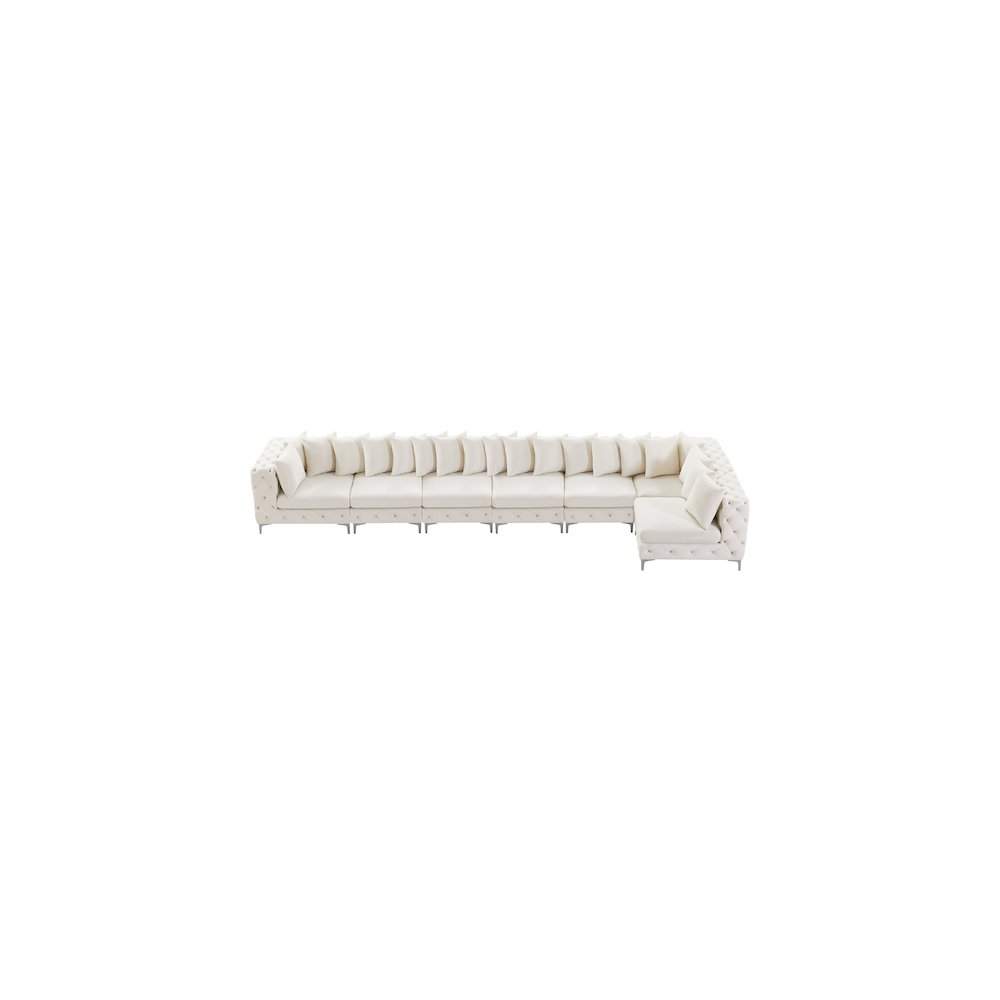 Tremblay Cream Velvet Modular Sectional