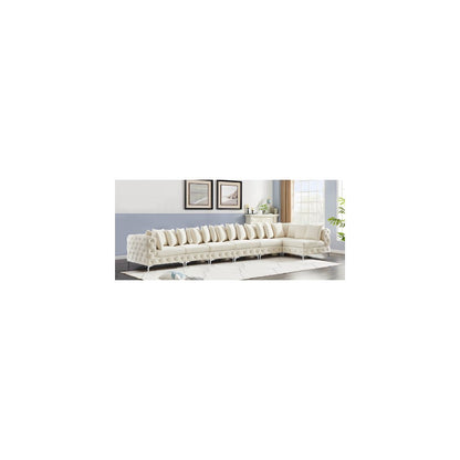Tremblay Cream Velvet Modular Sectional