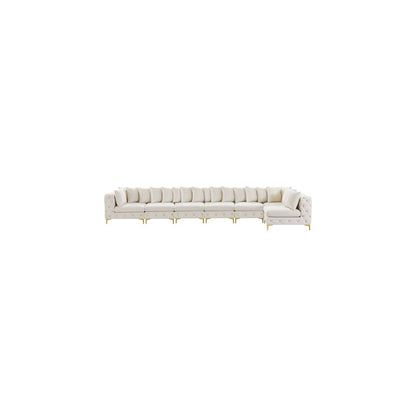 Tremblay Cream Velvet Modular Sectional