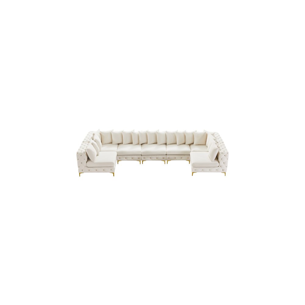Tremblay Cream Velvet Modular Sectional