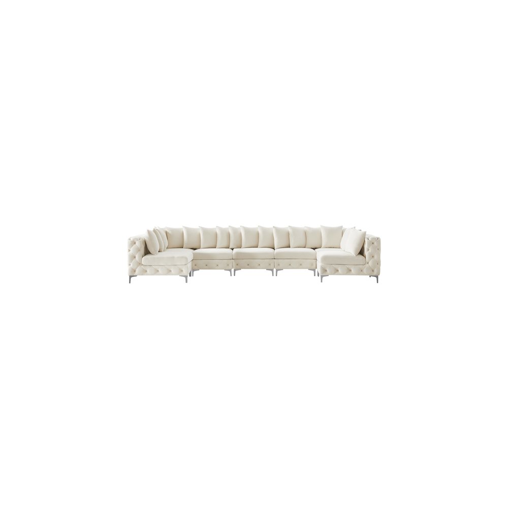 Tremblay Cream Velvet Modular Sectional