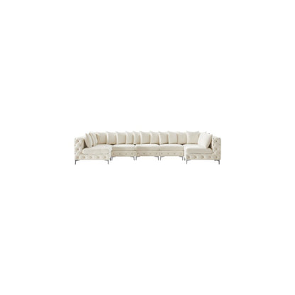 Tremblay Cream Velvet Modular Sectional