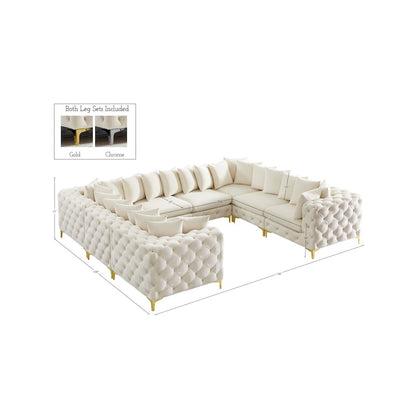 Tremblay Cream Velvet Modular Sectional
