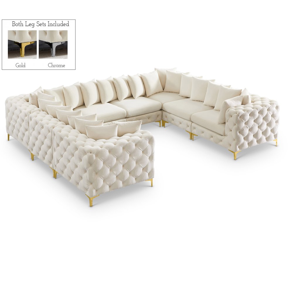 Tremblay Cream Velvet Modular Sectional