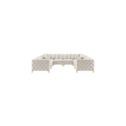 Tremblay Cream Velvet Modular Sectional