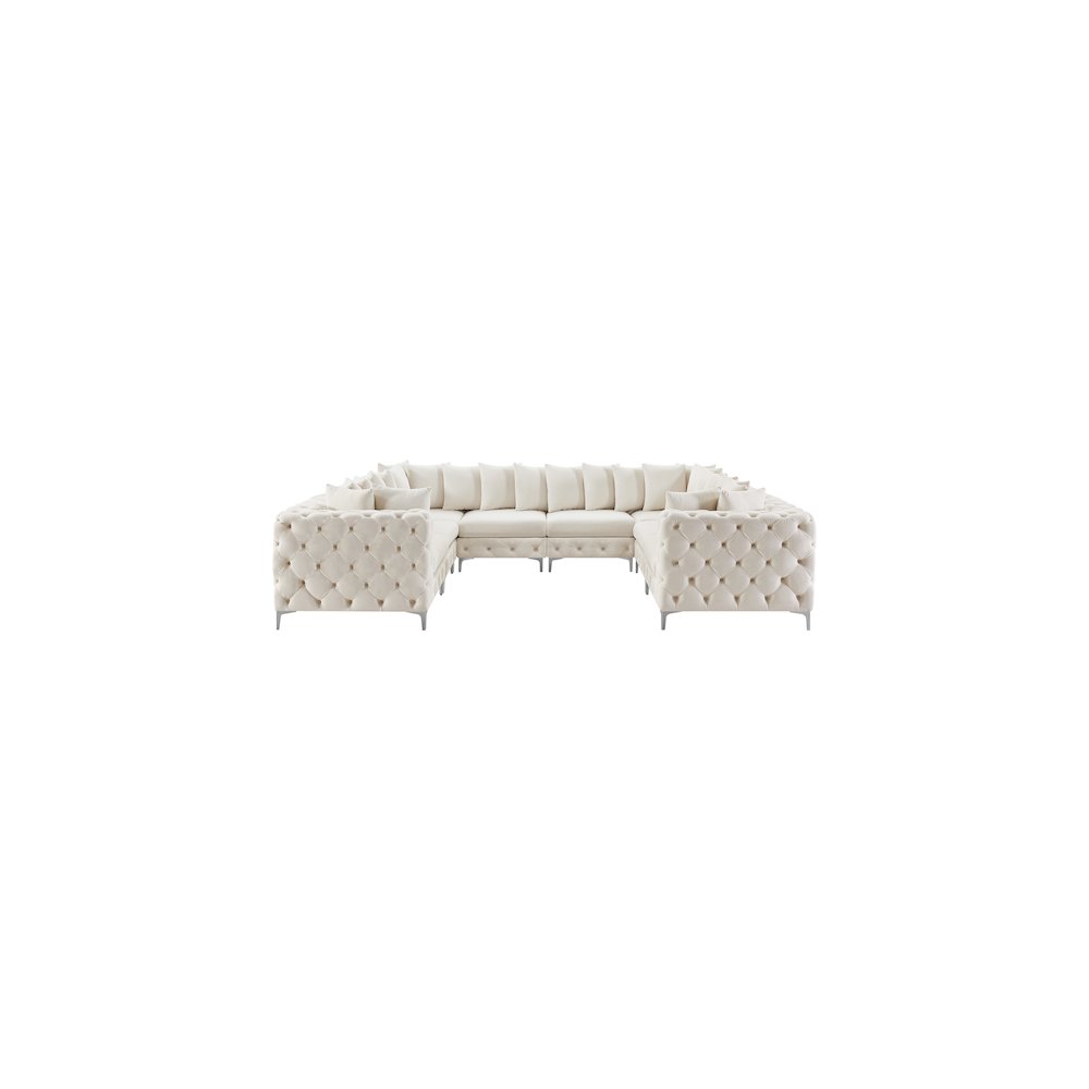 Tremblay Cream Velvet Modular Sectional