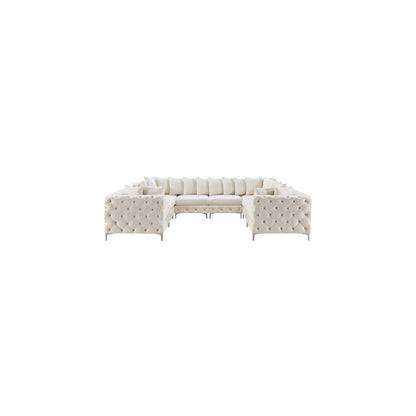 Tremblay Cream Velvet Modular Sectional