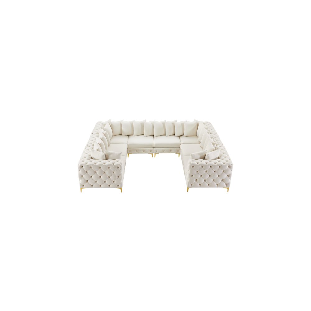 Tremblay Cream Velvet Modular Sectional