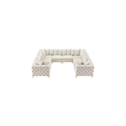 Tremblay Cream Velvet Modular Sectional