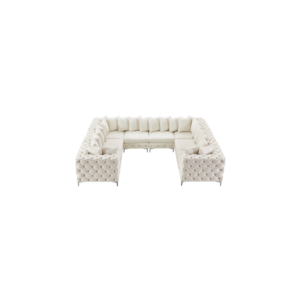 Tremblay Cream Velvet Modular Sectional