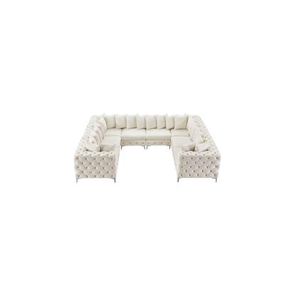 Tremblay Cream Velvet Modular Sectional