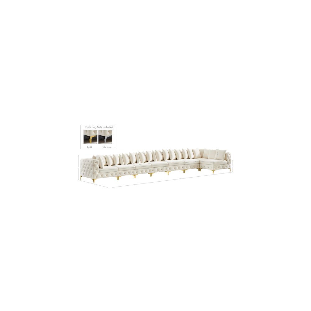 Tremblay Cream Velvet Modular Sectional