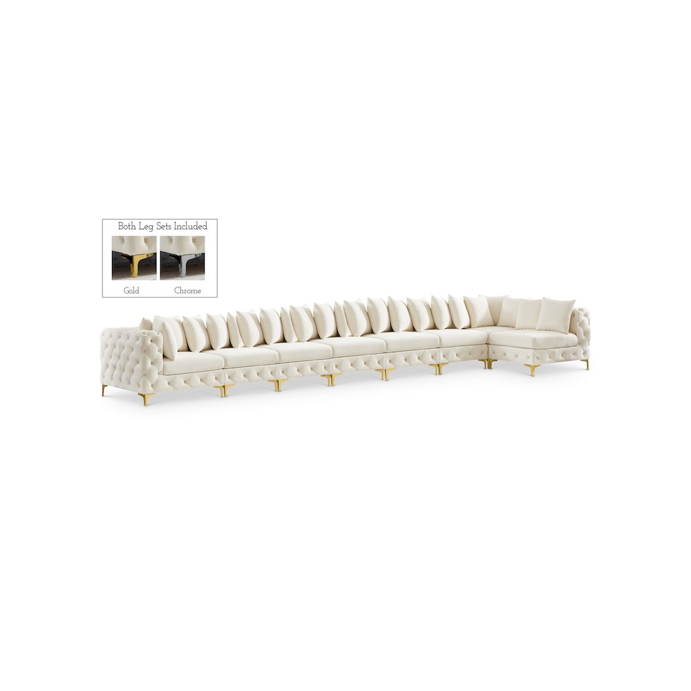 Tremblay Cream Velvet Modular Sectional