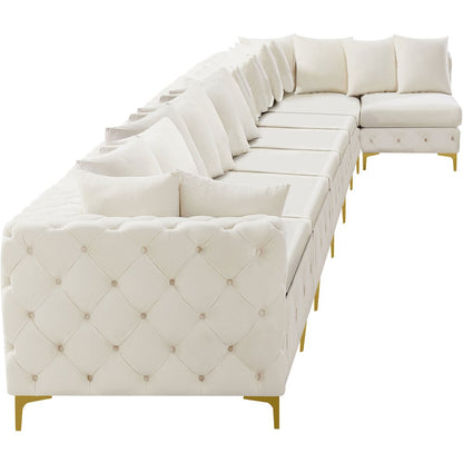Tremblay Cream Velvet Modular Sectional
