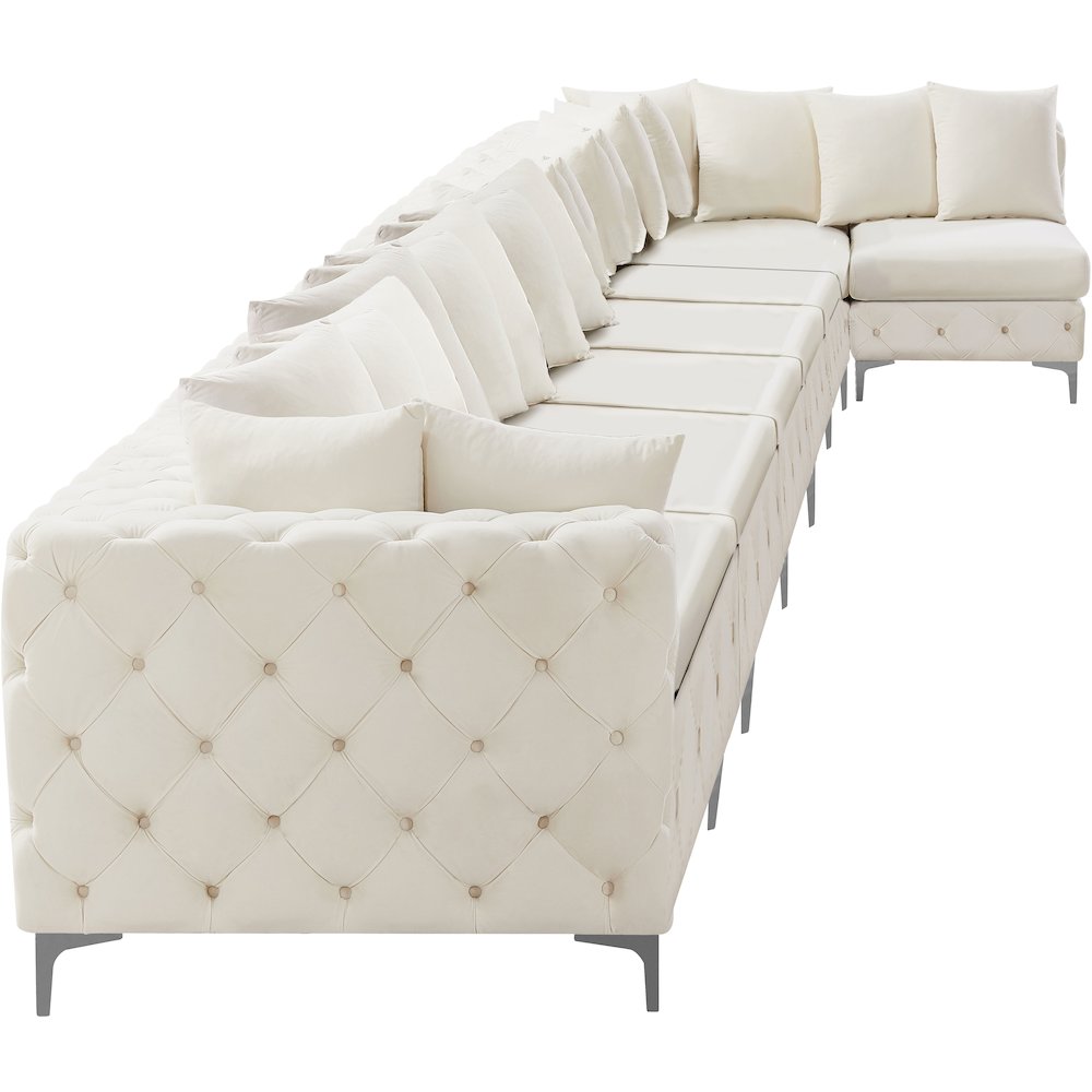 Tremblay Cream Velvet Modular Sectional