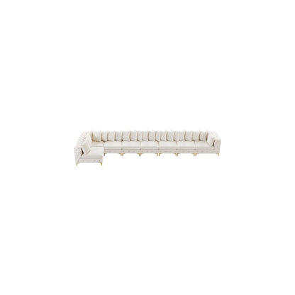 Tremblay Cream Velvet Modular Sectional