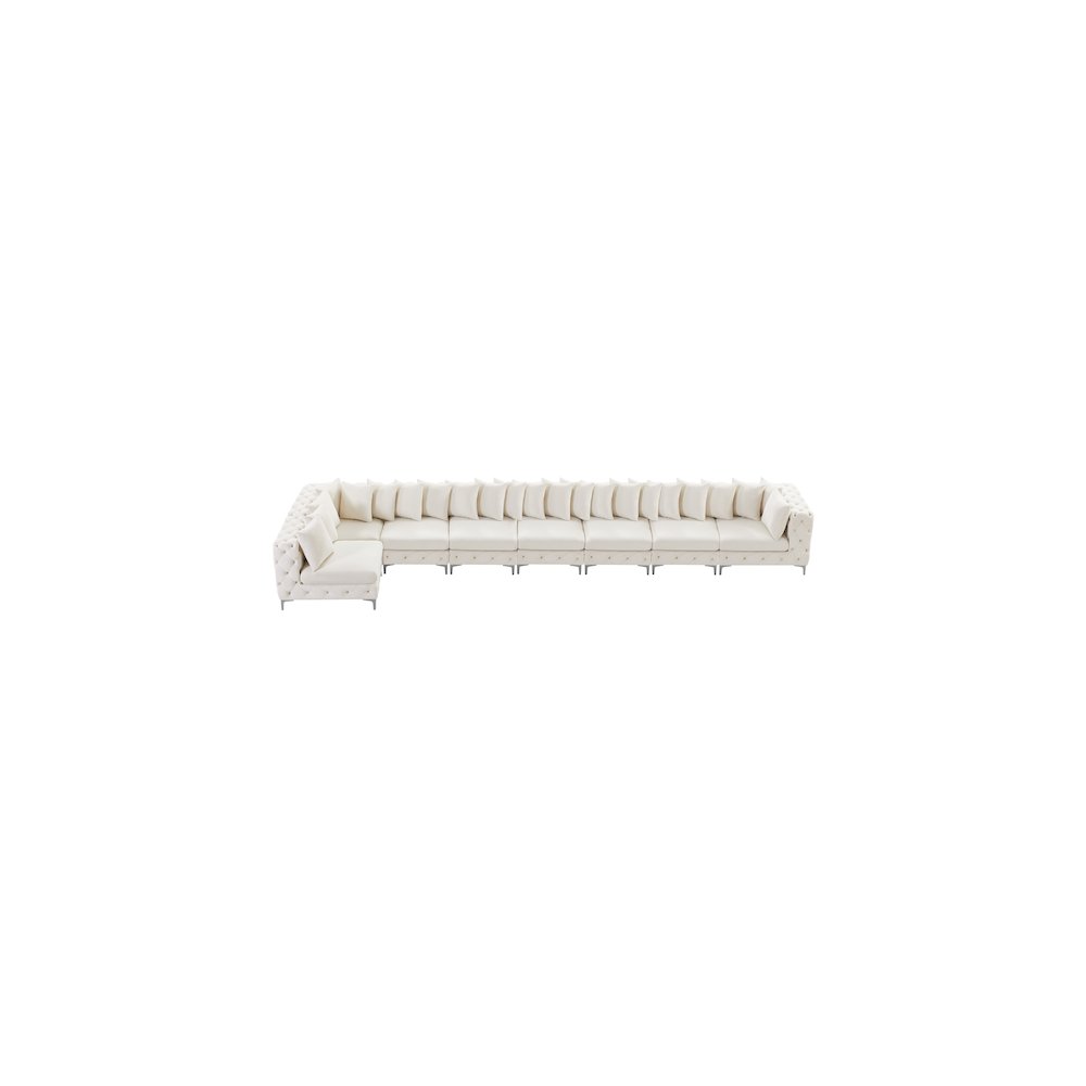 Tremblay Cream Velvet Modular Sectional