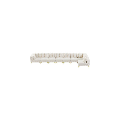 Tremblay Cream Velvet Modular Sectional