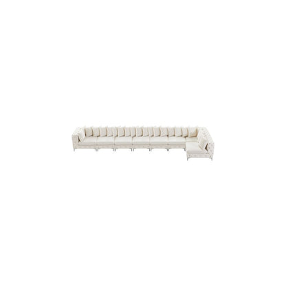 Tremblay Cream Velvet Modular Sectional