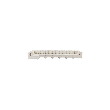 Tremblay Cream Velvet Modular Sectional