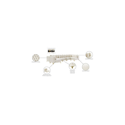 Tremblay Cream Velvet Modular Sectional