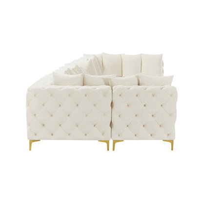 Tremblay Cream Velvet Modular Sectional
